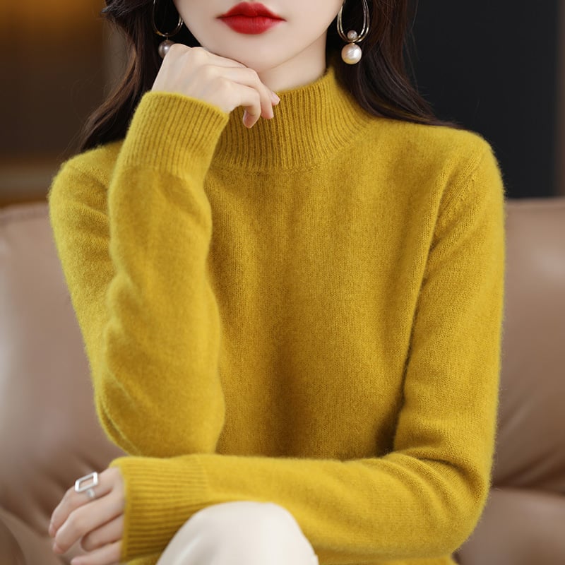 RAQUEL -  KNITTED SWEATER WITH HIGH COLLAR