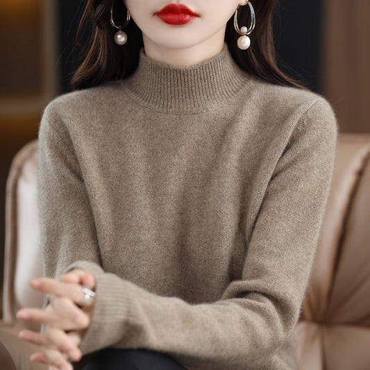 RAQUEL -  KNITTED SWEATER WITH HIGH COLLAR