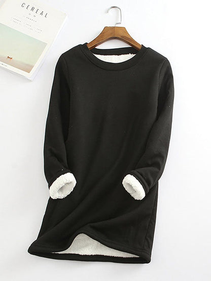 BELEN - LONG SWEATSHIRT WITH FLEECE LINING