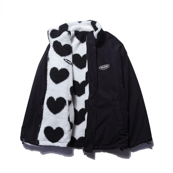 RITA - REVERSIBLE COAT WITH HEARTS