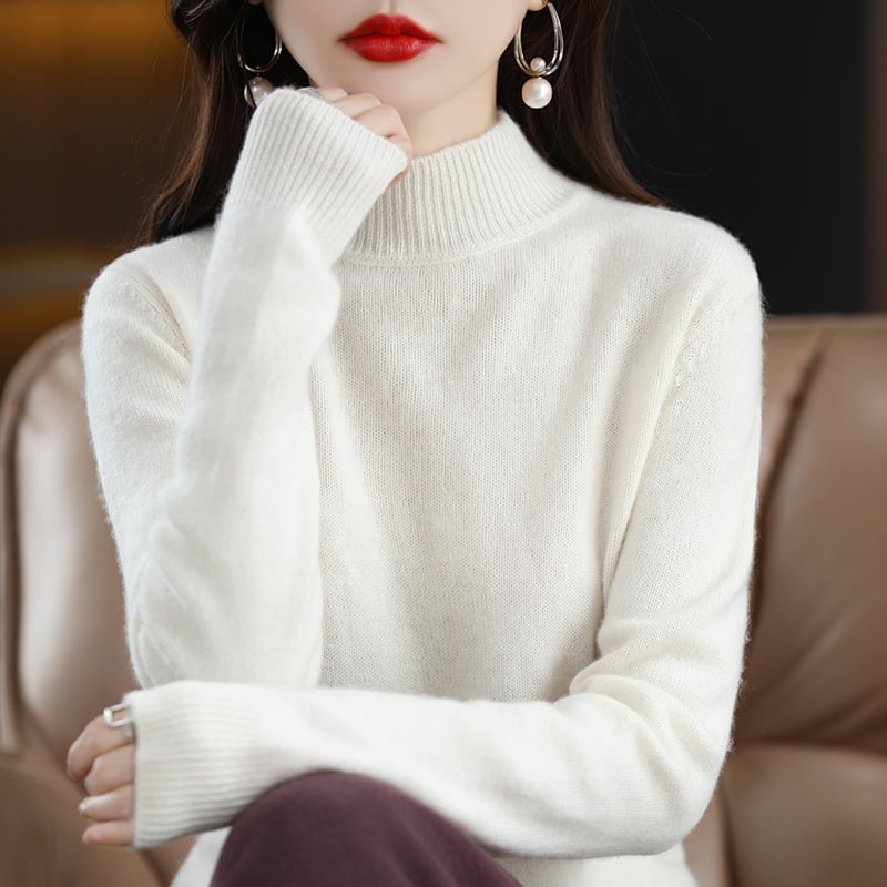 RAQUEL -  KNITTED SWEATER WITH HIGH COLLAR