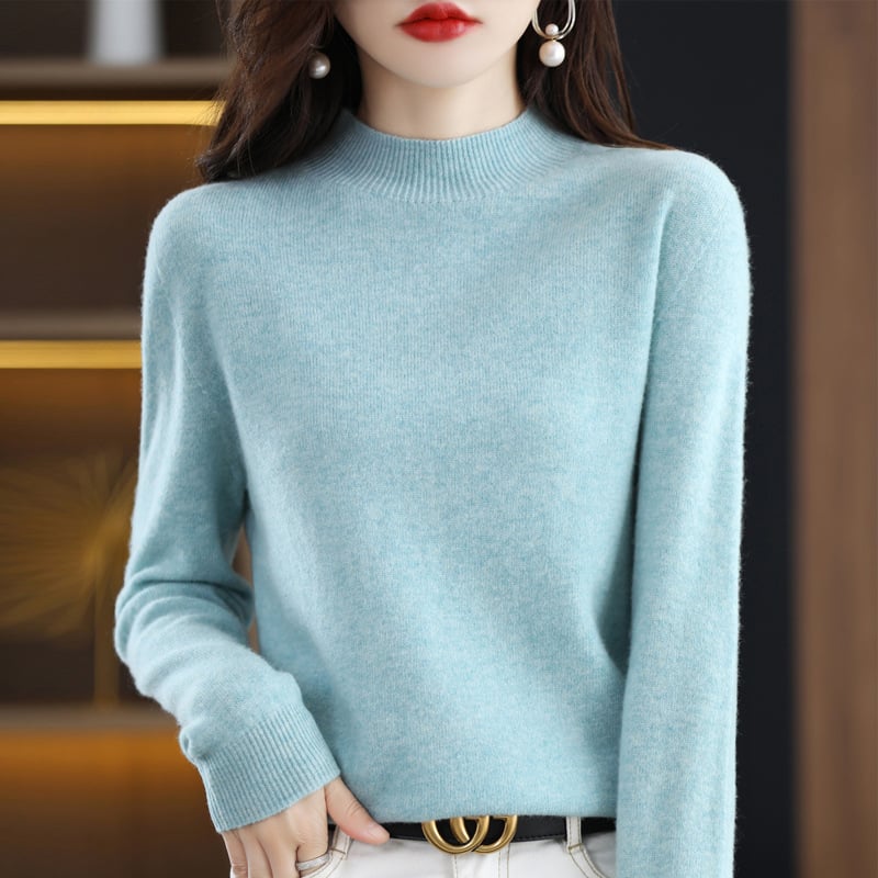 RAQUEL -  KNITTED SWEATER WITH HIGH COLLAR