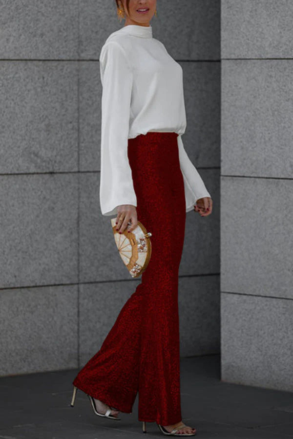 PEGGY - BELL BOTTOM TROUSERS WITH SEQUINS