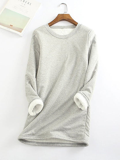 BELEN - LONG SWEATSHIRT WITH FLEECE LINING