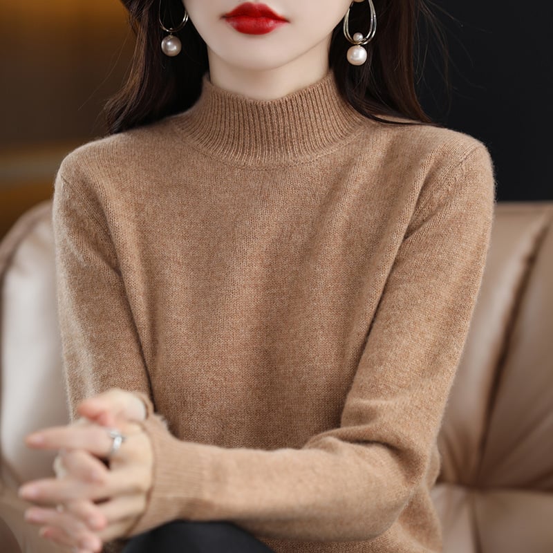 RAQUEL -  KNITTED SWEATER WITH HIGH COLLAR