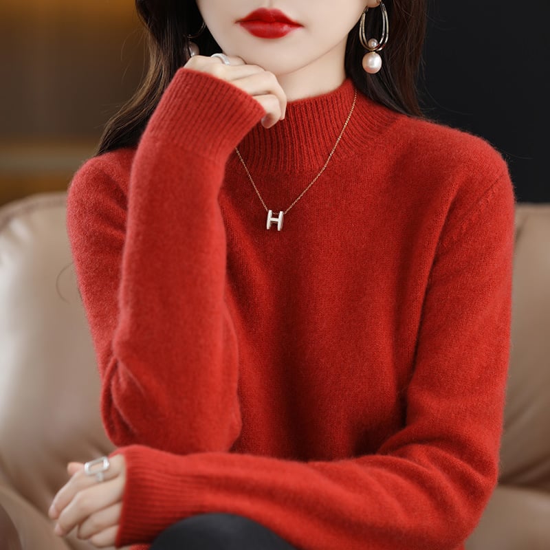 RAQUEL -  KNITTED SWEATER WITH HIGH COLLAR