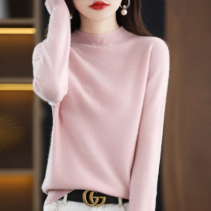 RAQUEL -  KNITTED SWEATER WITH HIGH COLLAR