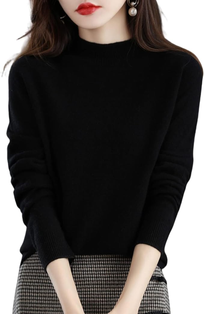 RAQUEL -  KNITTED SWEATER WITH HIGH COLLAR