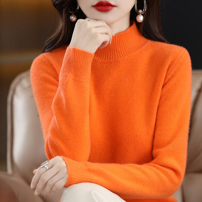 RAQUEL -  KNITTED SWEATER WITH HIGH COLLAR