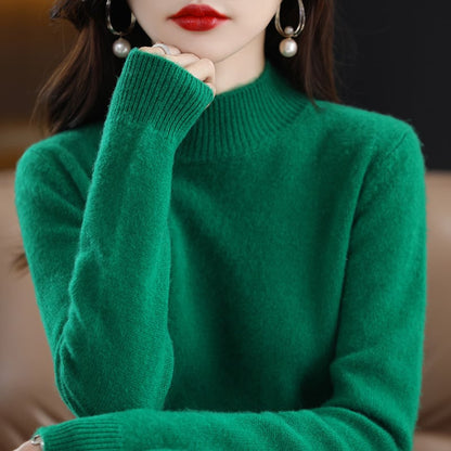 RAQUEL -  KNITTED SWEATER WITH HIGH COLLAR