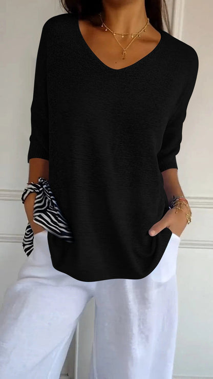 ROSA - LOOSE SWEATER THREE-QUARTER SLEEVES