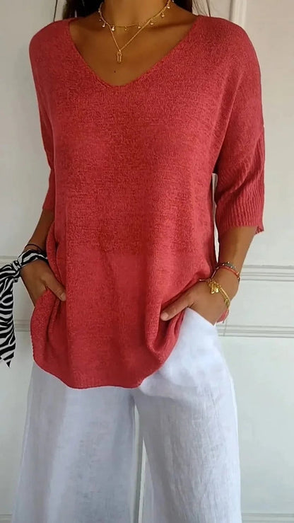 ROSA - LOOSE SWEATER THREE-QUARTER SLEEVES