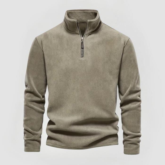 ALBERT - FLEECE SWEATER WITH HALF ZIP