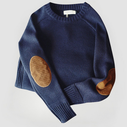 OWEN - KNITTED SWEATER WITH ELBOW PATCHES