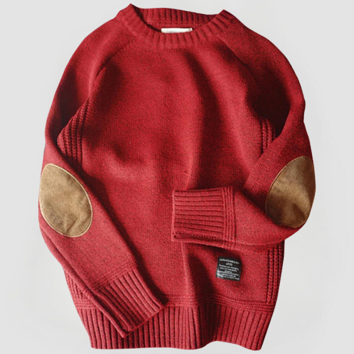 OWEN - KNITTED SWEATER WITH ELBOW PATCHES