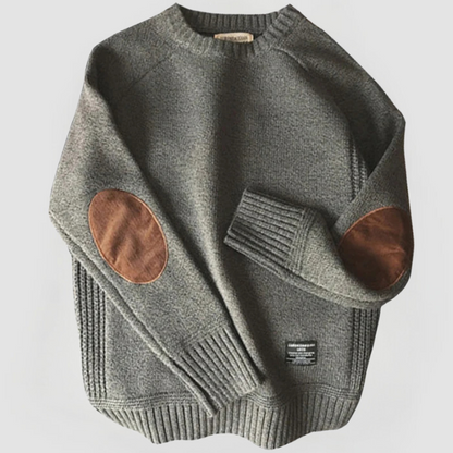 OWEN - KNITTED SWEATER WITH ELBOW PATCHES