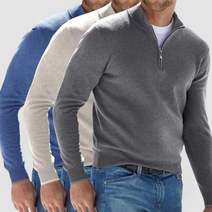 CARTER - HALF ZIP SOLID SWEATER