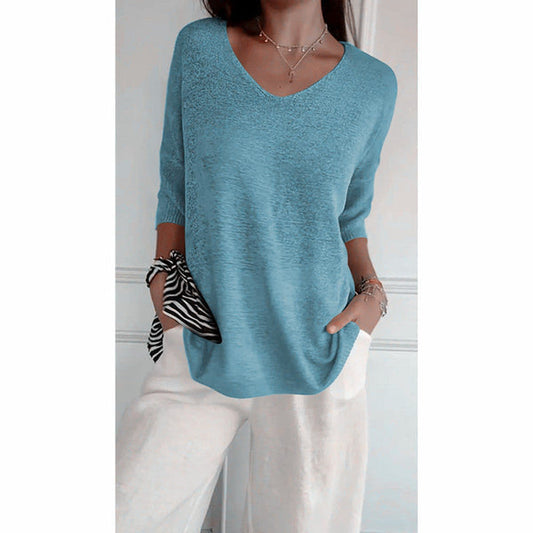 ROSA - LOOSE SWEATER THREE-QUARTER SLEEVES