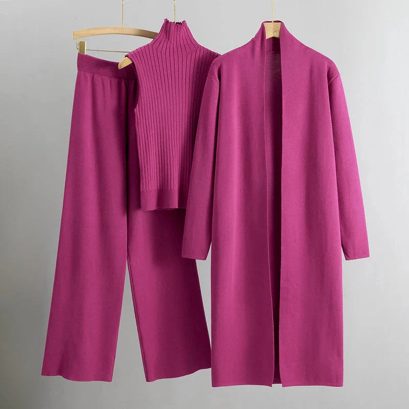 VIRTUDES - SET OF COAT, TOP AND WIDE PANTS