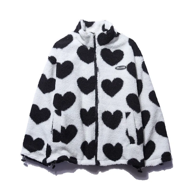 RITA - REVERSIBLE COAT WITH HEARTS