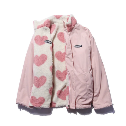 RITA - REVERSIBLE COAT WITH HEARTS