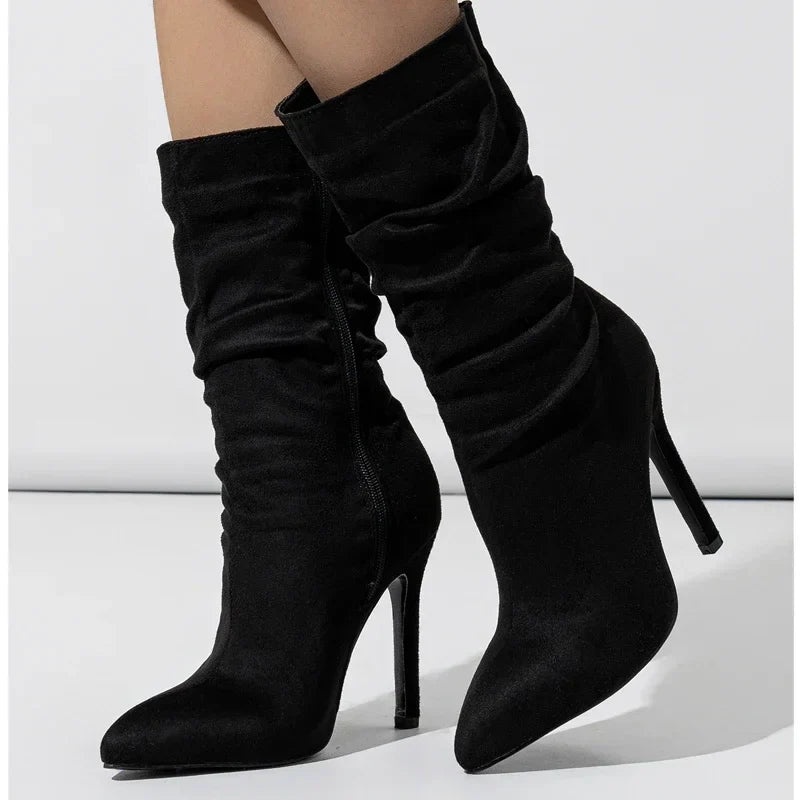 HARPER - VELVET STILETTO BOOTS