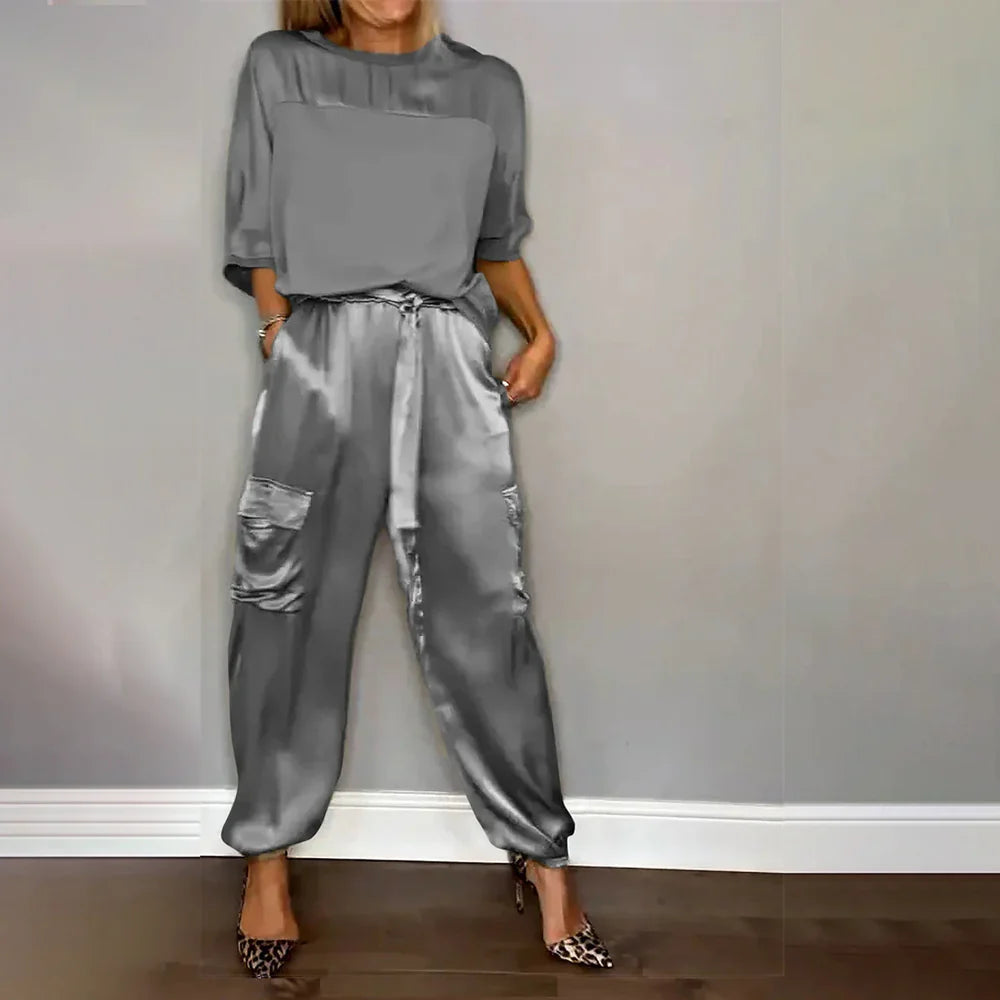 MONICA - TOP AND CARGO TROUSER SET