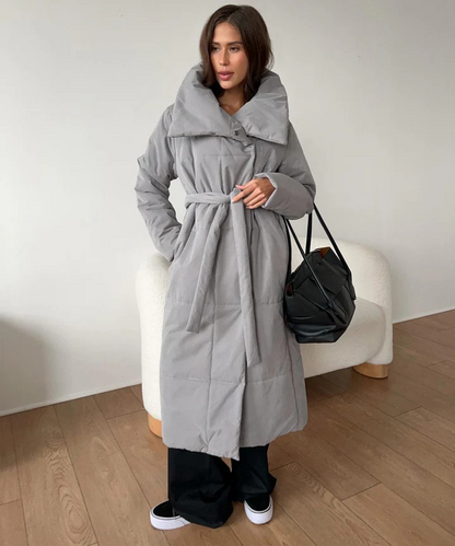 BROOKE - LONGLINE BELTED PUFFER COAT