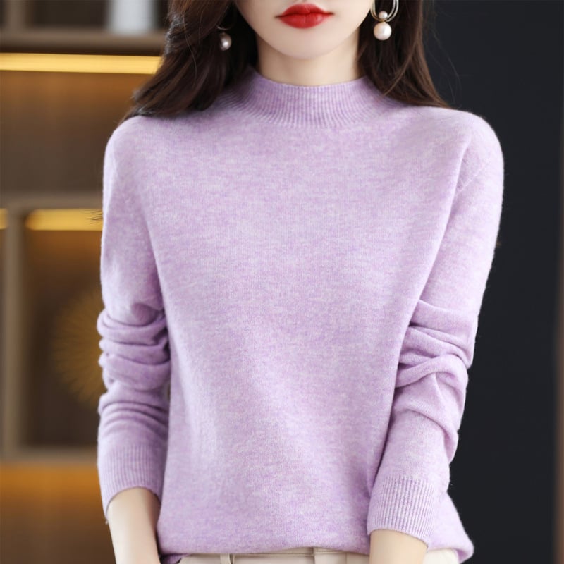 RAQUEL -  KNITTED SWEATER WITH HIGH COLLAR