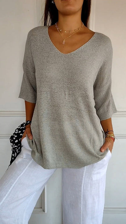 ROSA - LOOSE SWEATER THREE-QUARTER SLEEVES