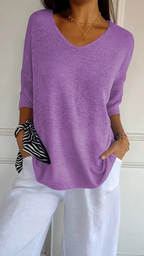 ROSA - LOOSE SWEATER THREE-QUARTER SLEEVES