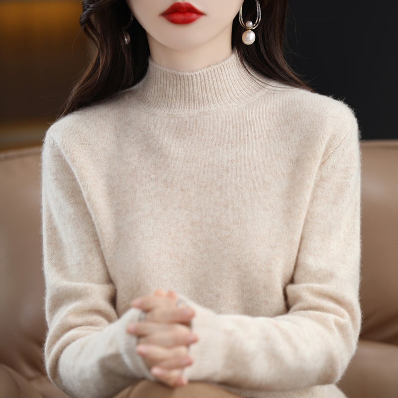 RAQUEL -  KNITTED SWEATER WITH HIGH COLLAR