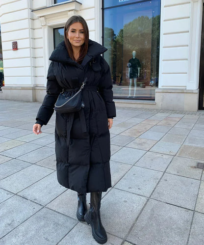 BROOKE - LONGLINE BELTED PUFFER COAT