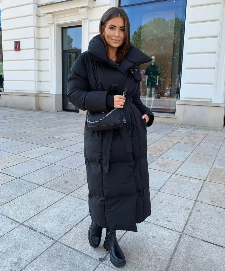 BROOKE - LONGLINE BELTED PUFFER COAT