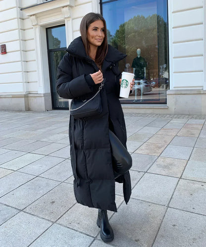 BROOKE - LONGLINE BELTED PUFFER COAT