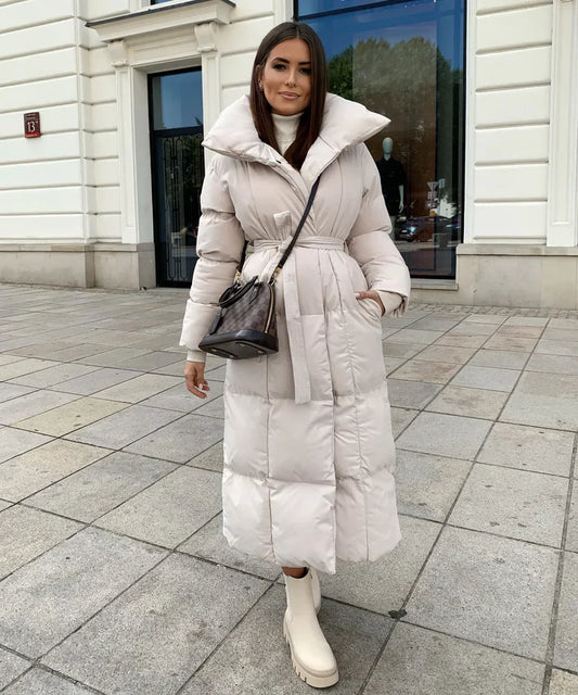 BROOKE - LONGLINE BELTED PUFFER COAT