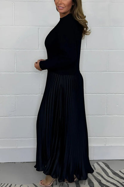 DARCIE - LONG SLEEVE DRESS WITH PLEATED SKIRT