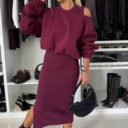 OLGA - SWEATSHIRT AND MIDI DRESS SET