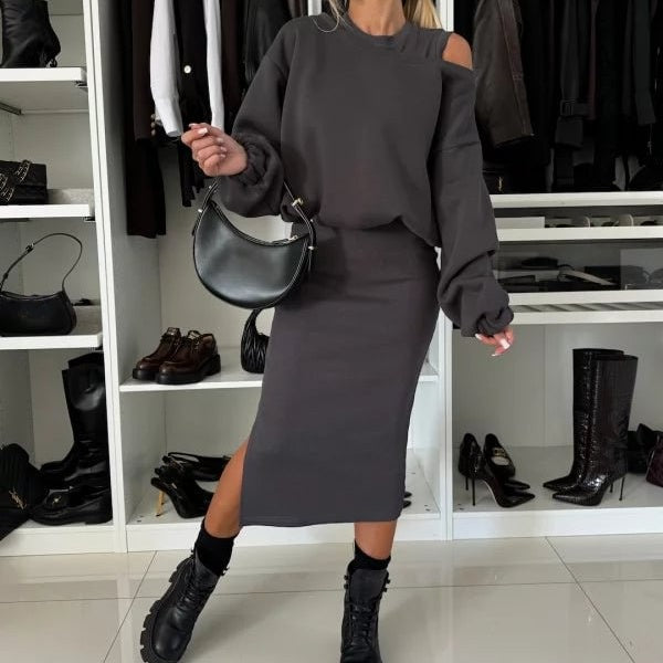 OLGA - SWEATSHIRT AND MIDI DRESS SET