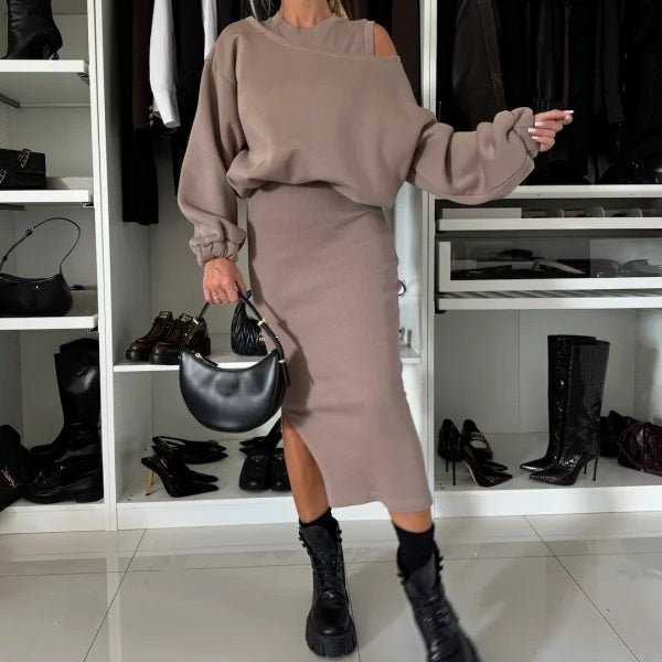 OLGA - SWEATSHIRT AND MIDI DRESS SET