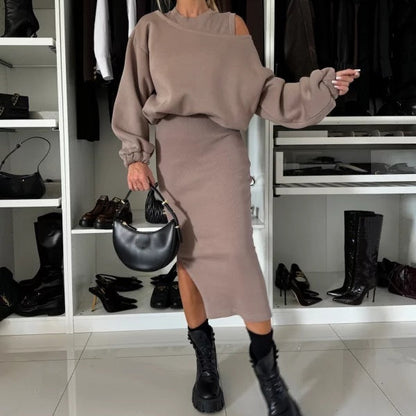 OLGA - SWEATSHIRT AND MIDI DRESS SET