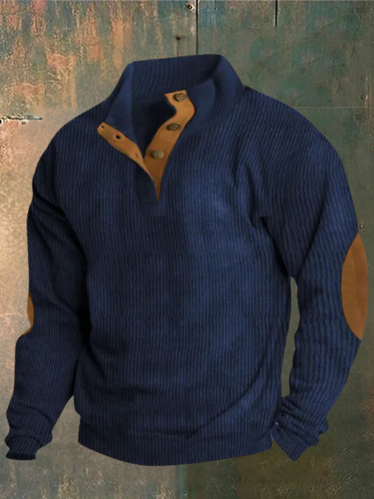 ANTHONY - RIBBED BUTTON SWEATER