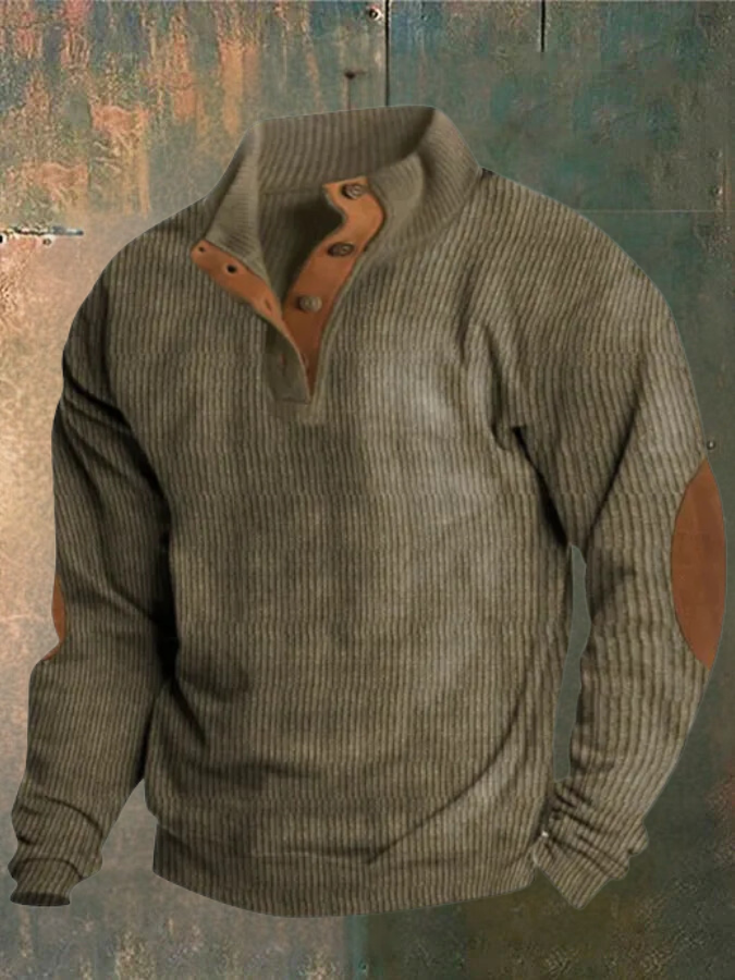 ANTHONY - RIBBED BUTTON SWEATER