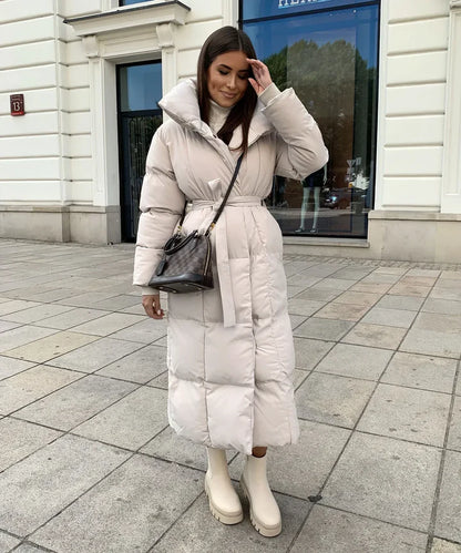 BROOKE - LONGLINE BELTED PUFFER COAT