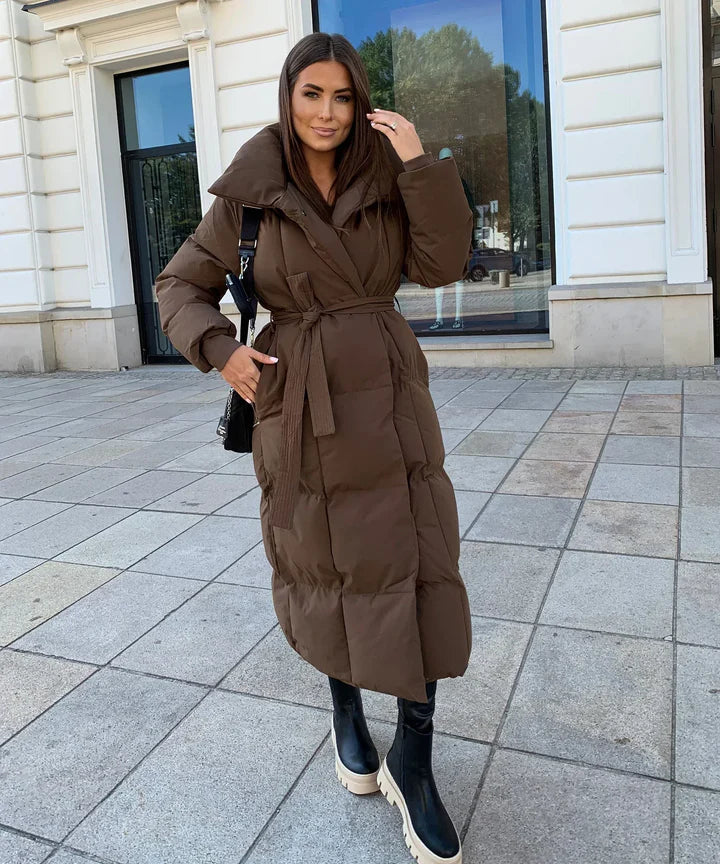 BROOKE - LONGLINE BELTED PUFFER COAT