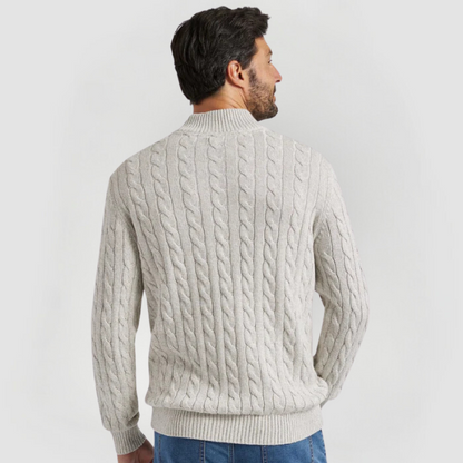 LIAM - HALF-ZIP CABLE KNIT SWEATER