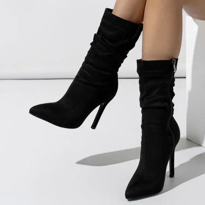 HARPER - VELVET STILETTO BOOTS